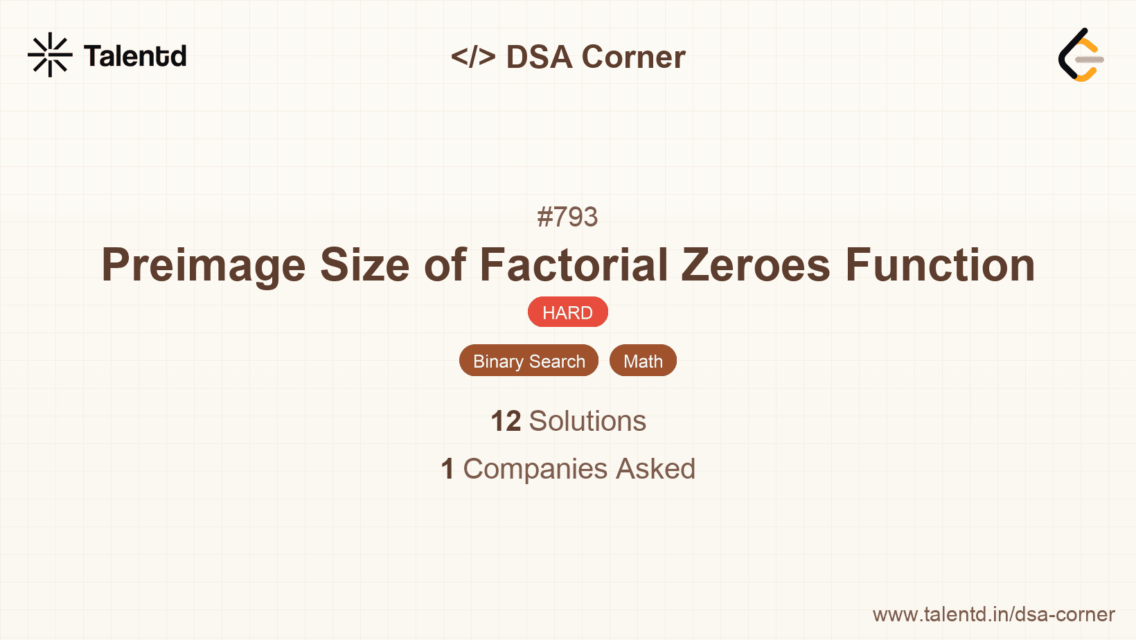Problem visualization for Preimage Size of Factorial Zeroes Function