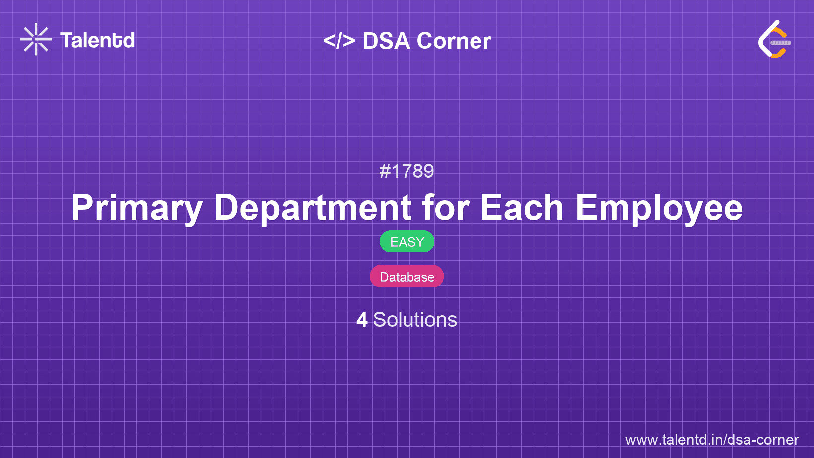 Problem visualization for Primary Department for Each Employee