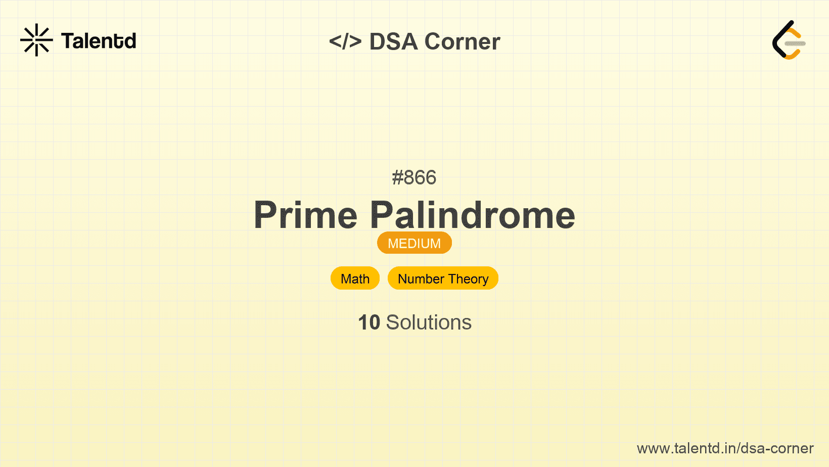 Problem visualization for Prime Palindrome
