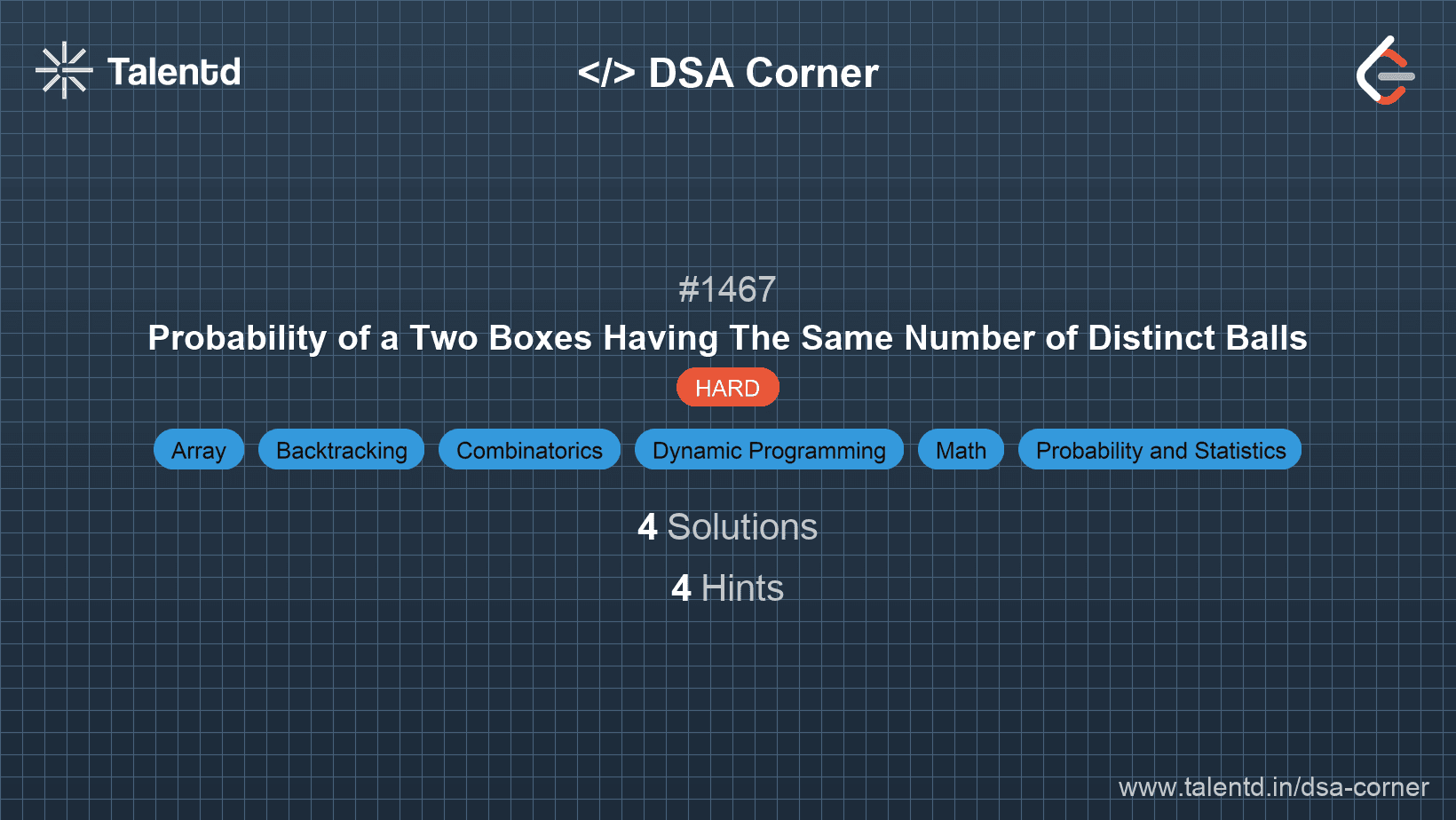 Problem visualization for Probability of a Two Boxes Having The Same Number of Distinct Balls