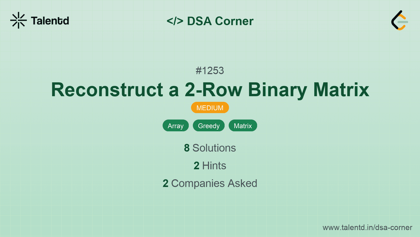 Problem visualization for Reconstruct a 2-Row Binary Matrix