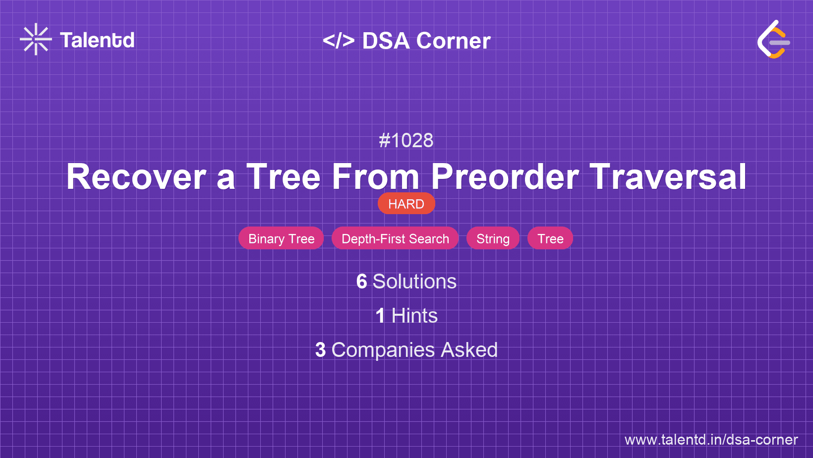 Problem visualization for Recover a Tree From Preorder Traversal