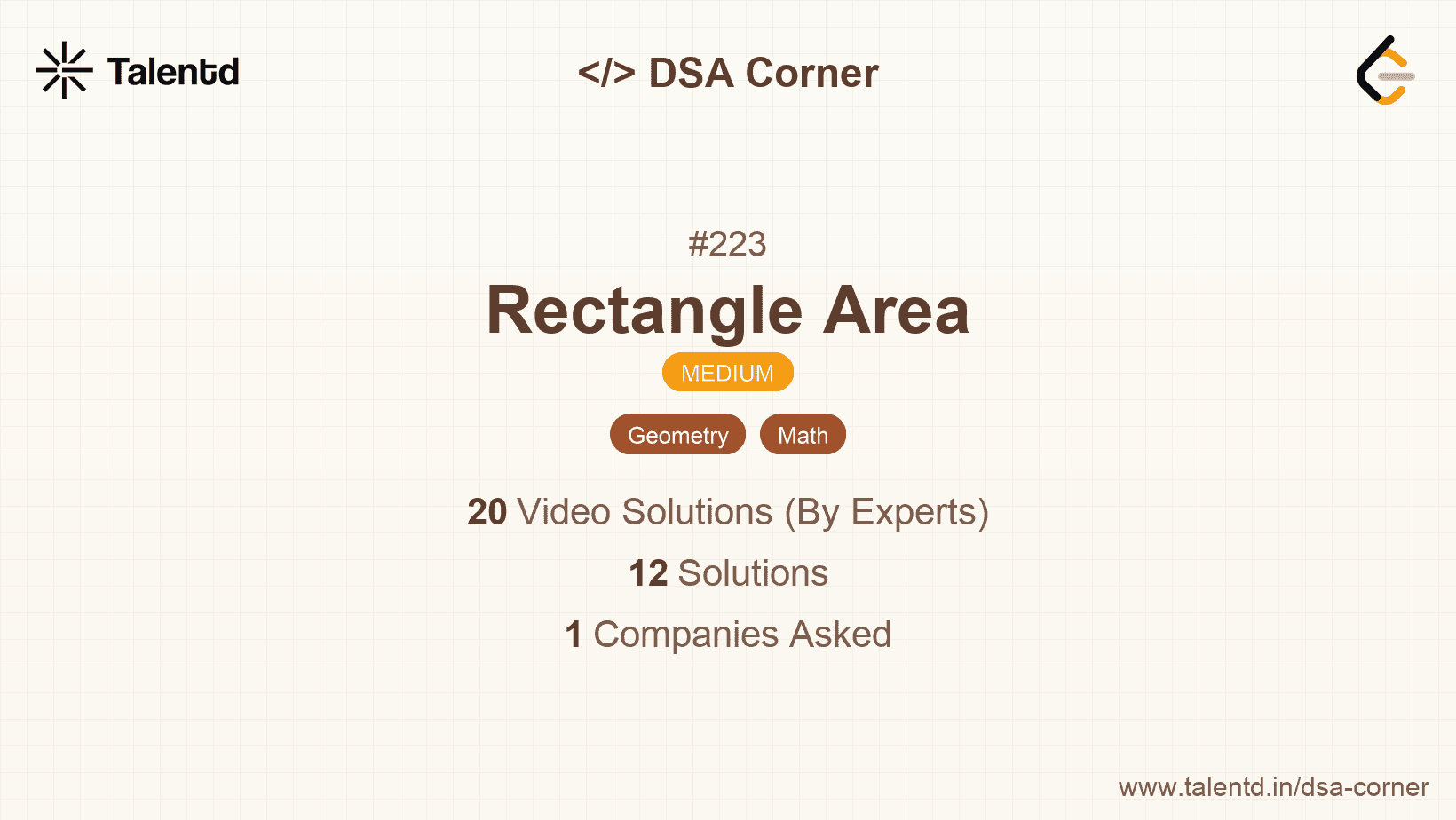 Problem visualization for Rectangle Area
