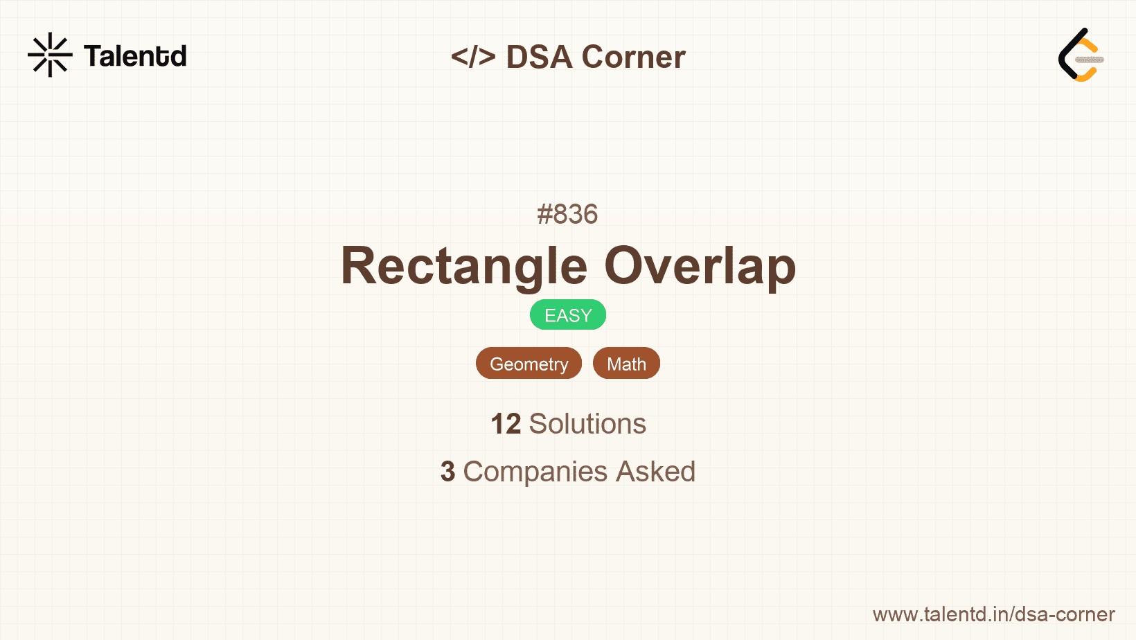 Problem visualization for Rectangle Overlap