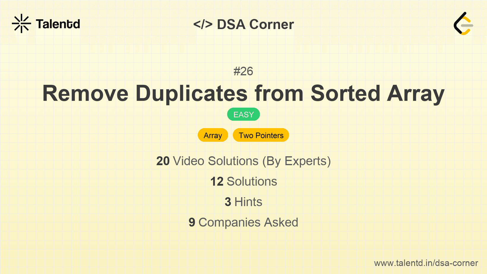 Problem visualization for Remove Duplicates from Sorted Array