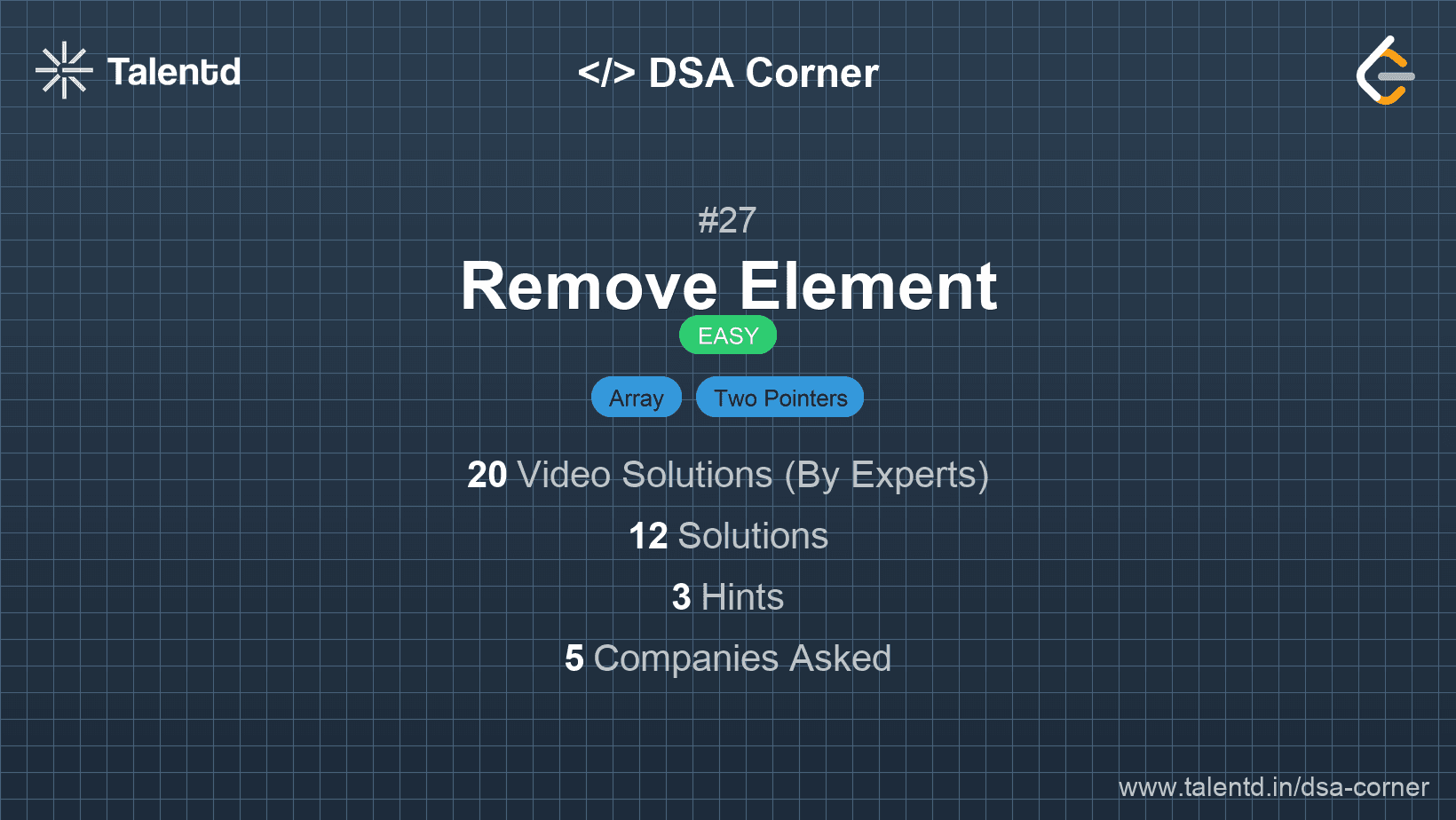 Problem visualization for Remove Element