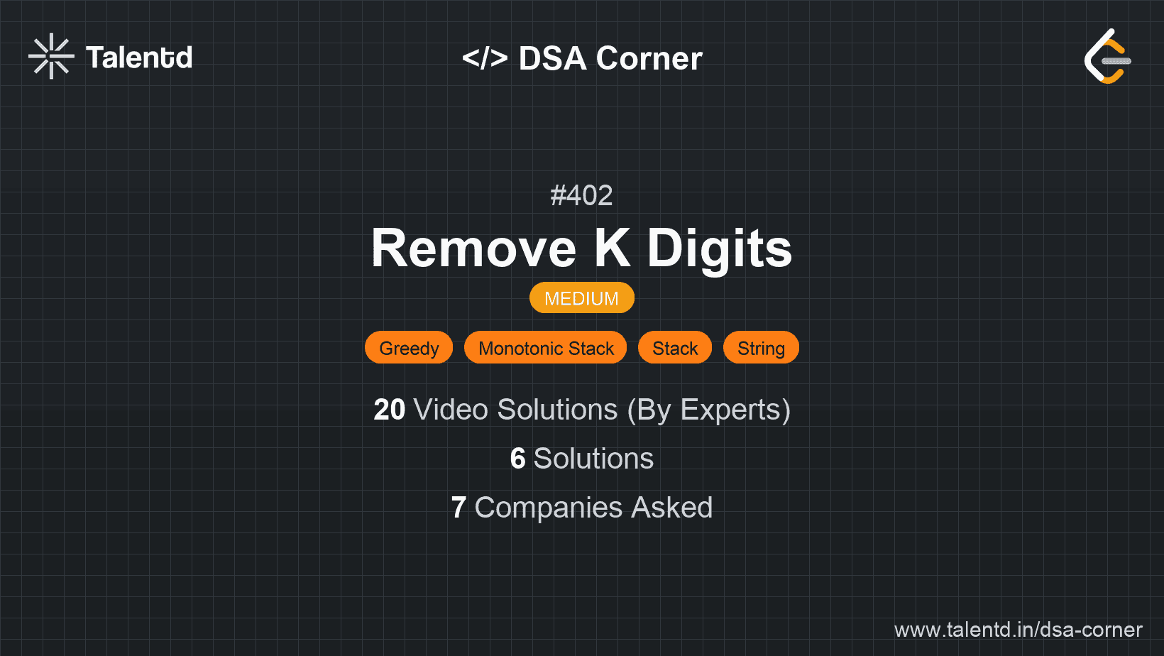 Problem visualization for Remove K Digits