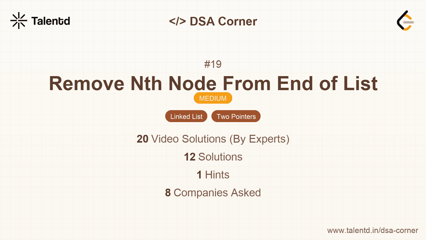 Problem visualization for Remove Nth Node From End of List