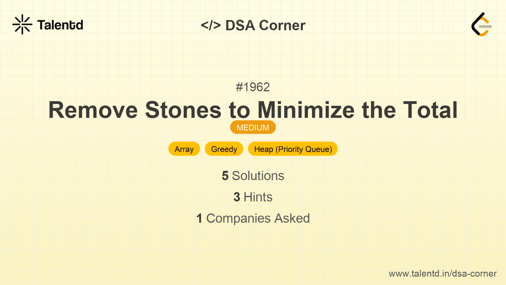 Problem visualization for Remove Stones to Minimize the Total