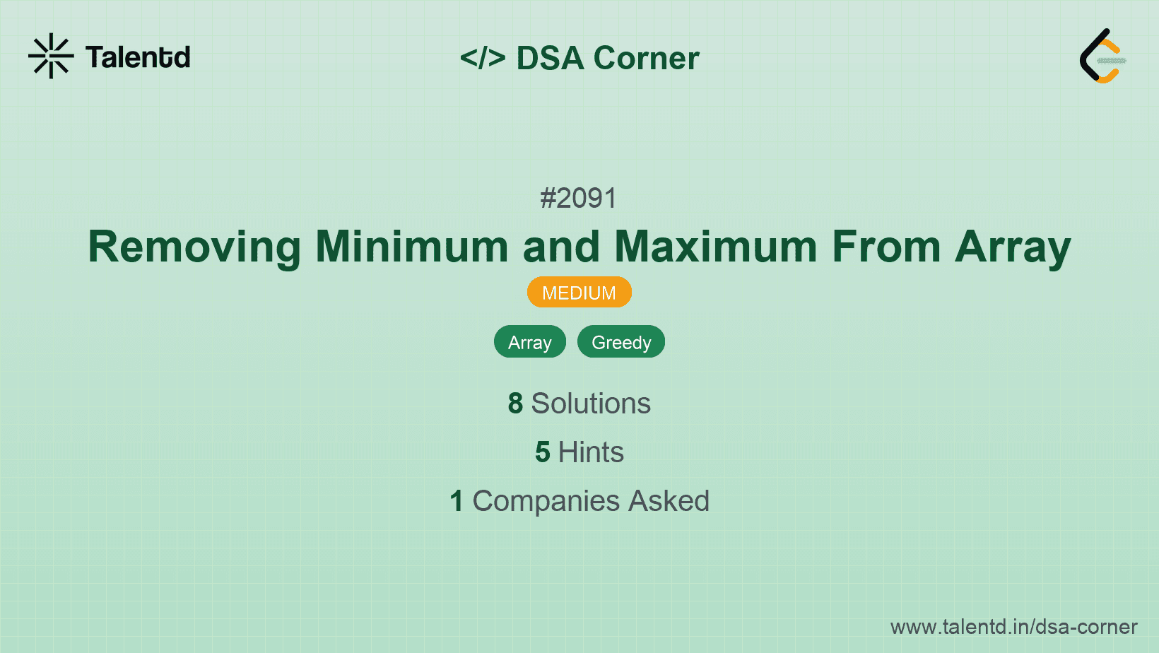 Problem visualization for Removing Minimum and Maximum From Array