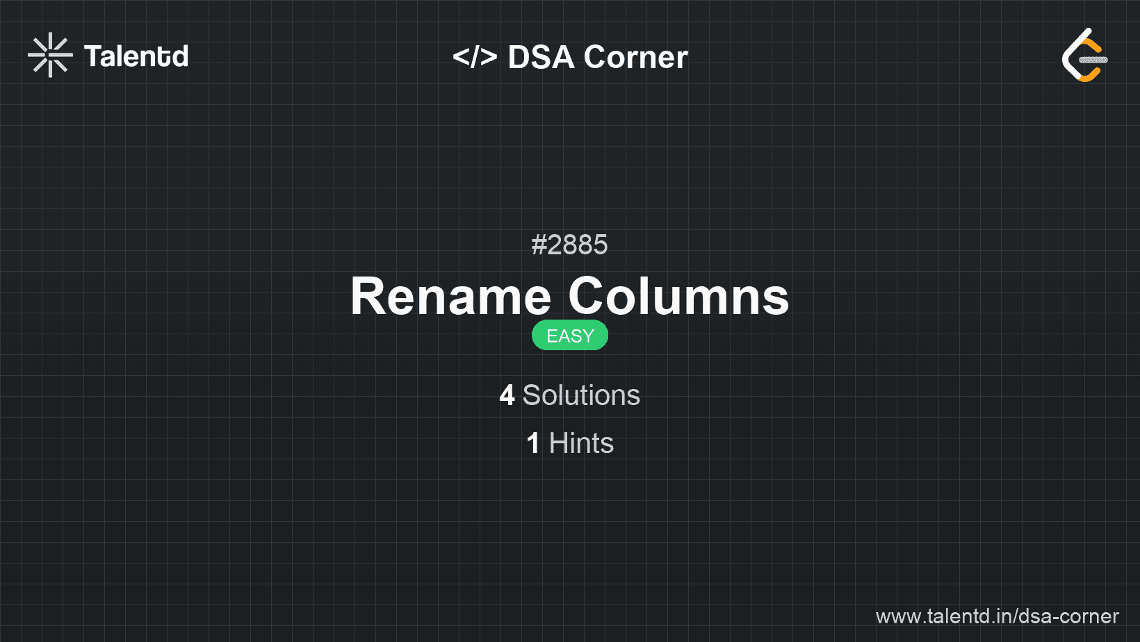 Problem visualization for Rename Columns