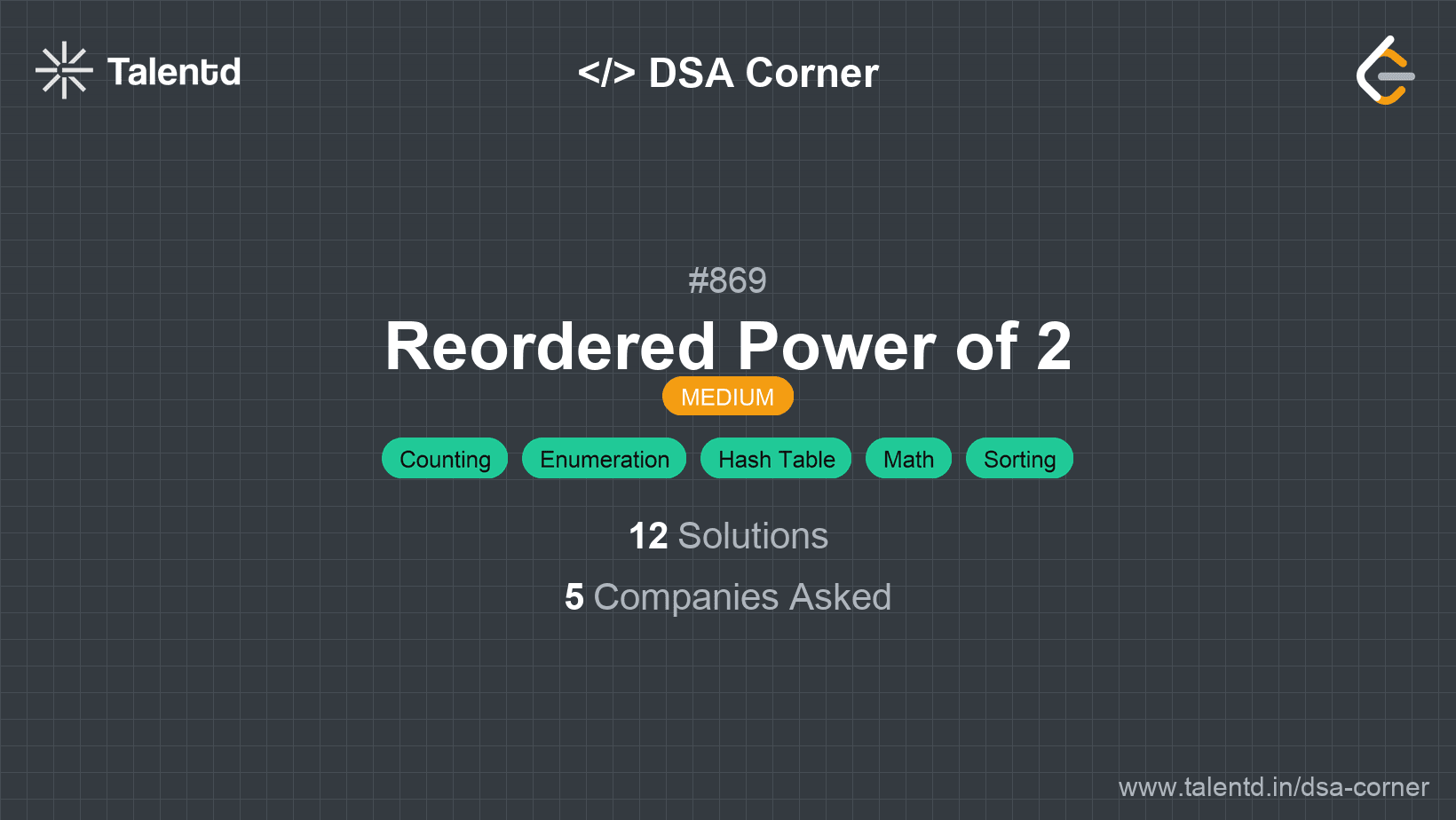 Problem visualization for Reordered Power of 2