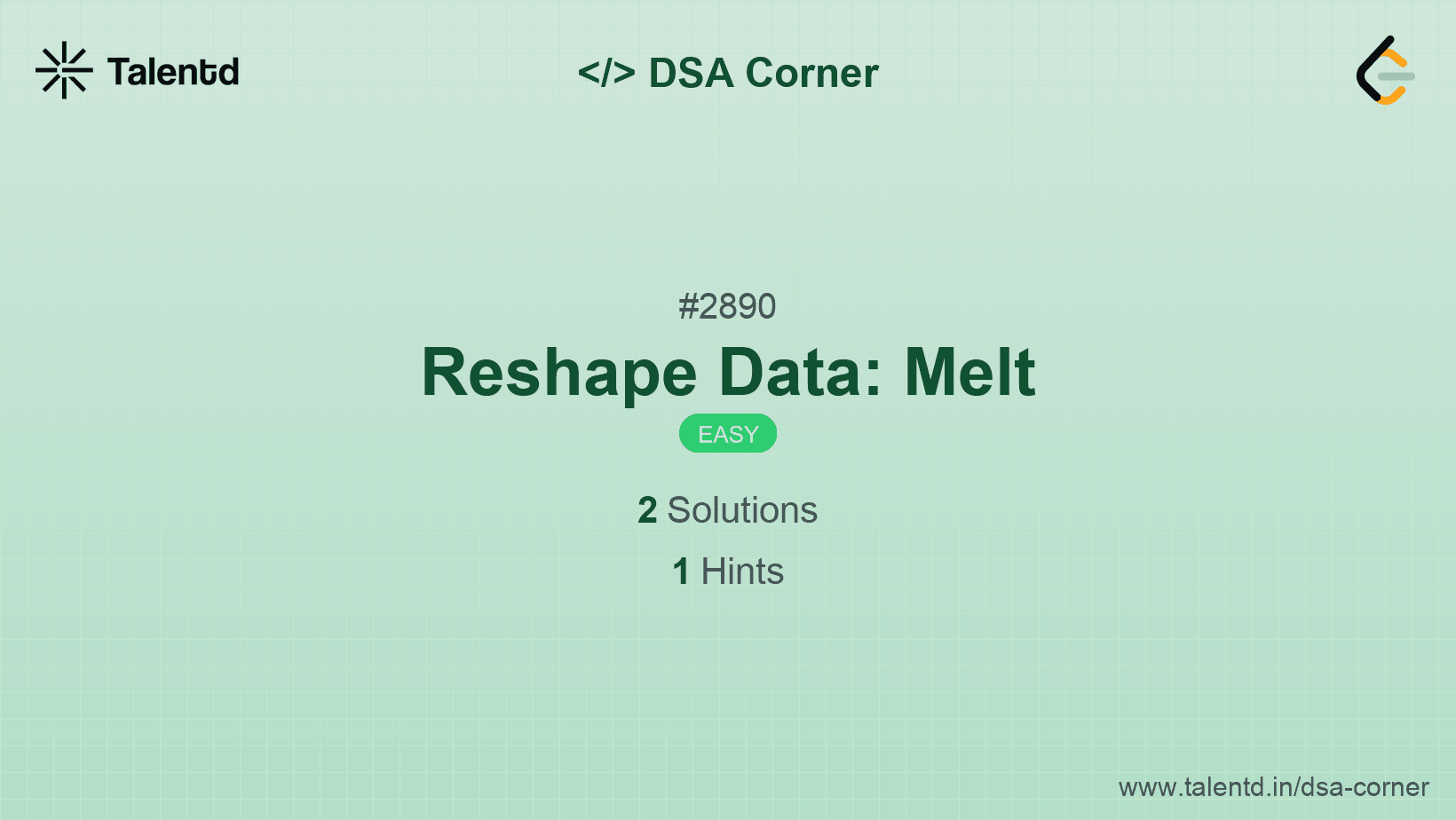 Problem visualization for Reshape Data: Melt