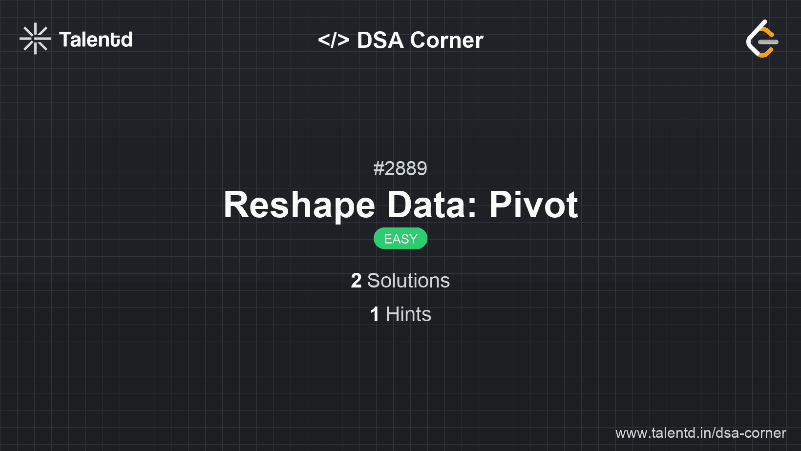 Problem visualization for Reshape Data: Pivot