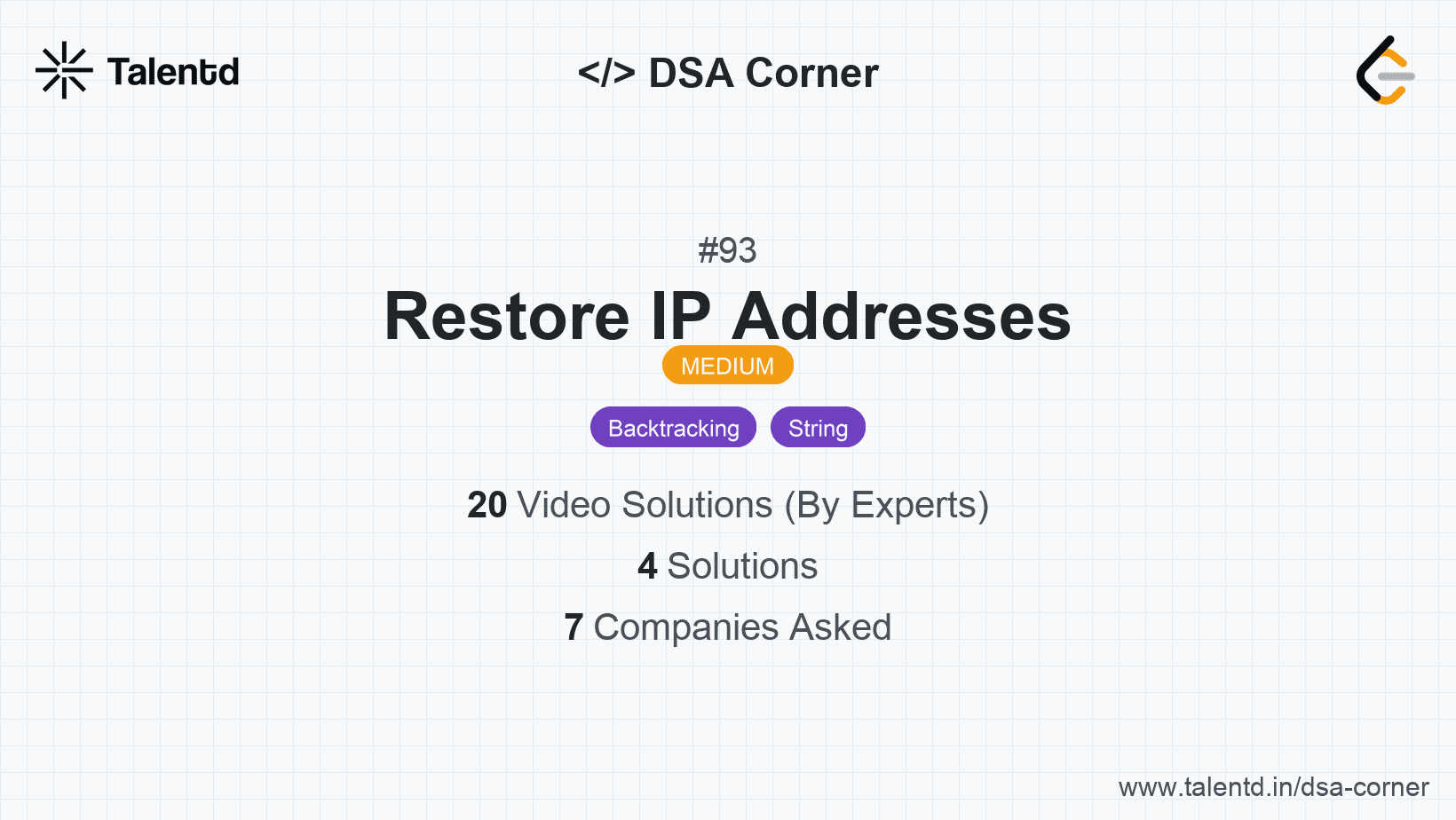 Problem visualization for Restore IP Addresses