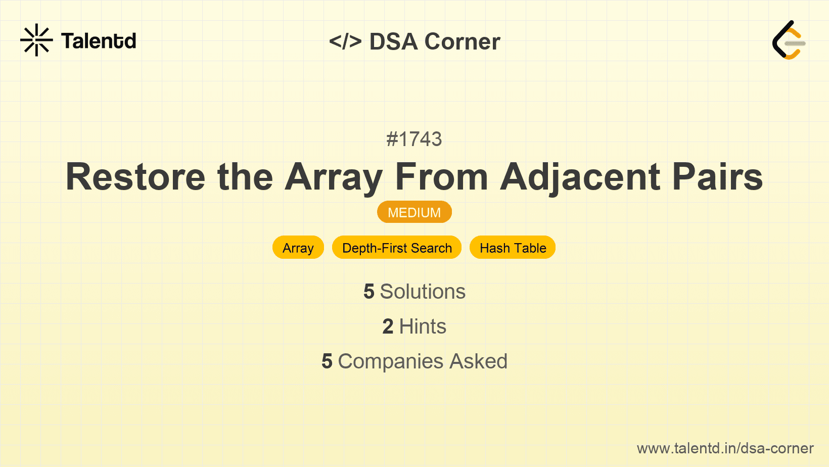 Problem visualization for Restore the Array From Adjacent Pairs