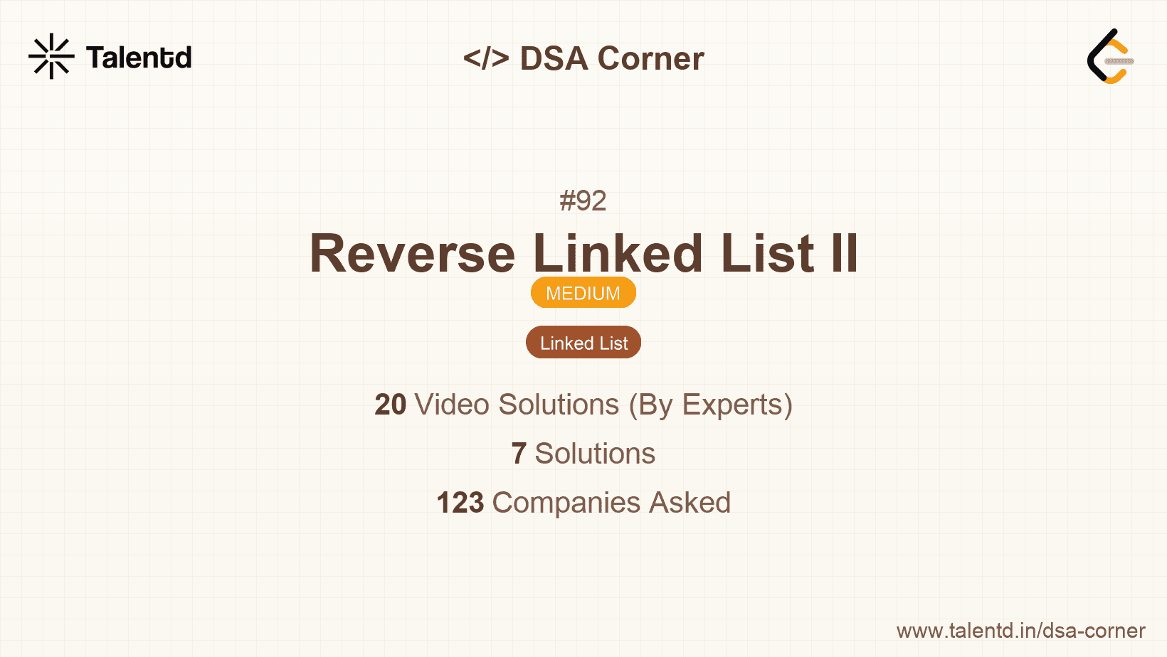 Problem visualization for Reverse Linked List II
