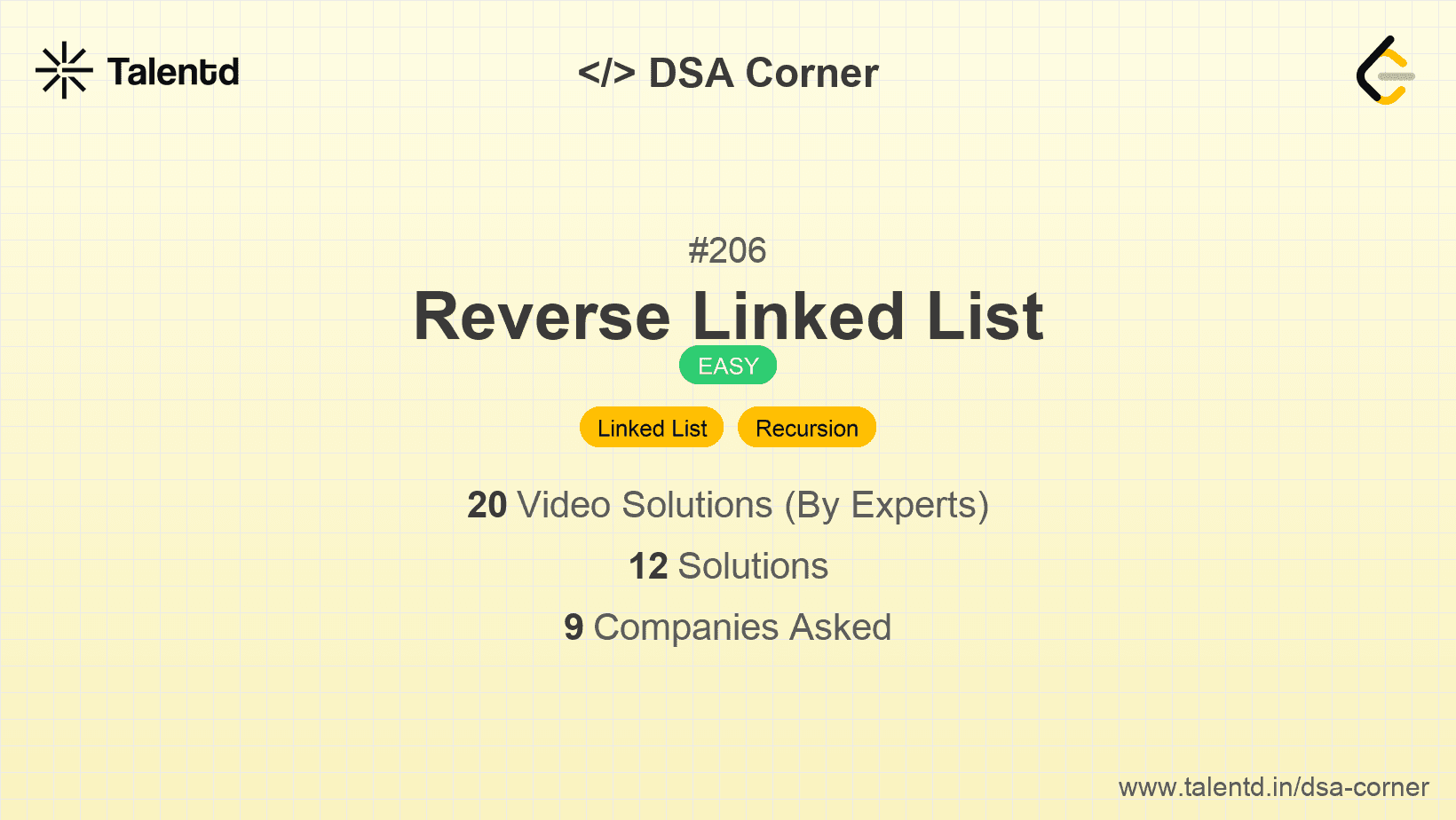 Problem visualization for Reverse Linked List