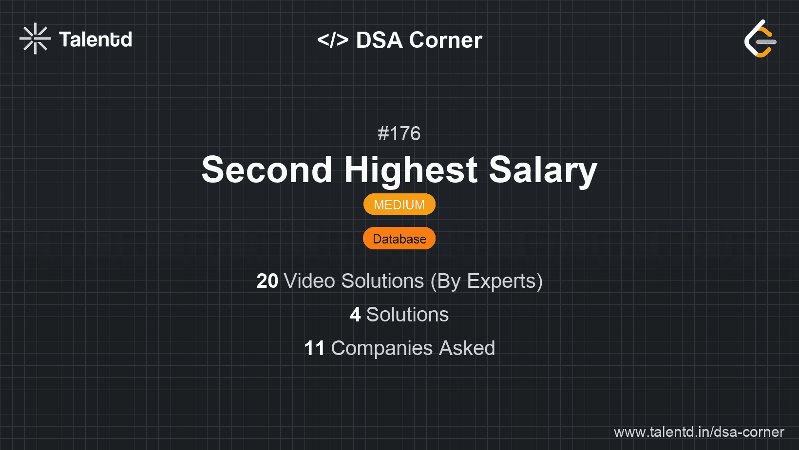 Problem visualization for Second Highest Salary