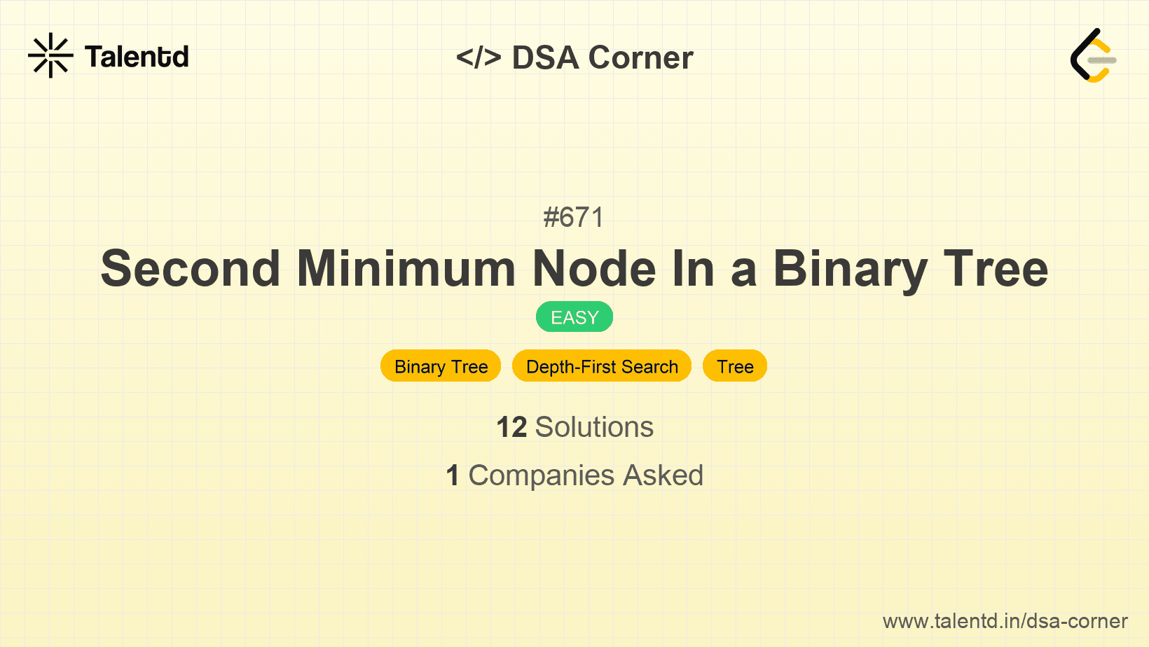 Problem visualization for Second Minimum Node In a Binary Tree