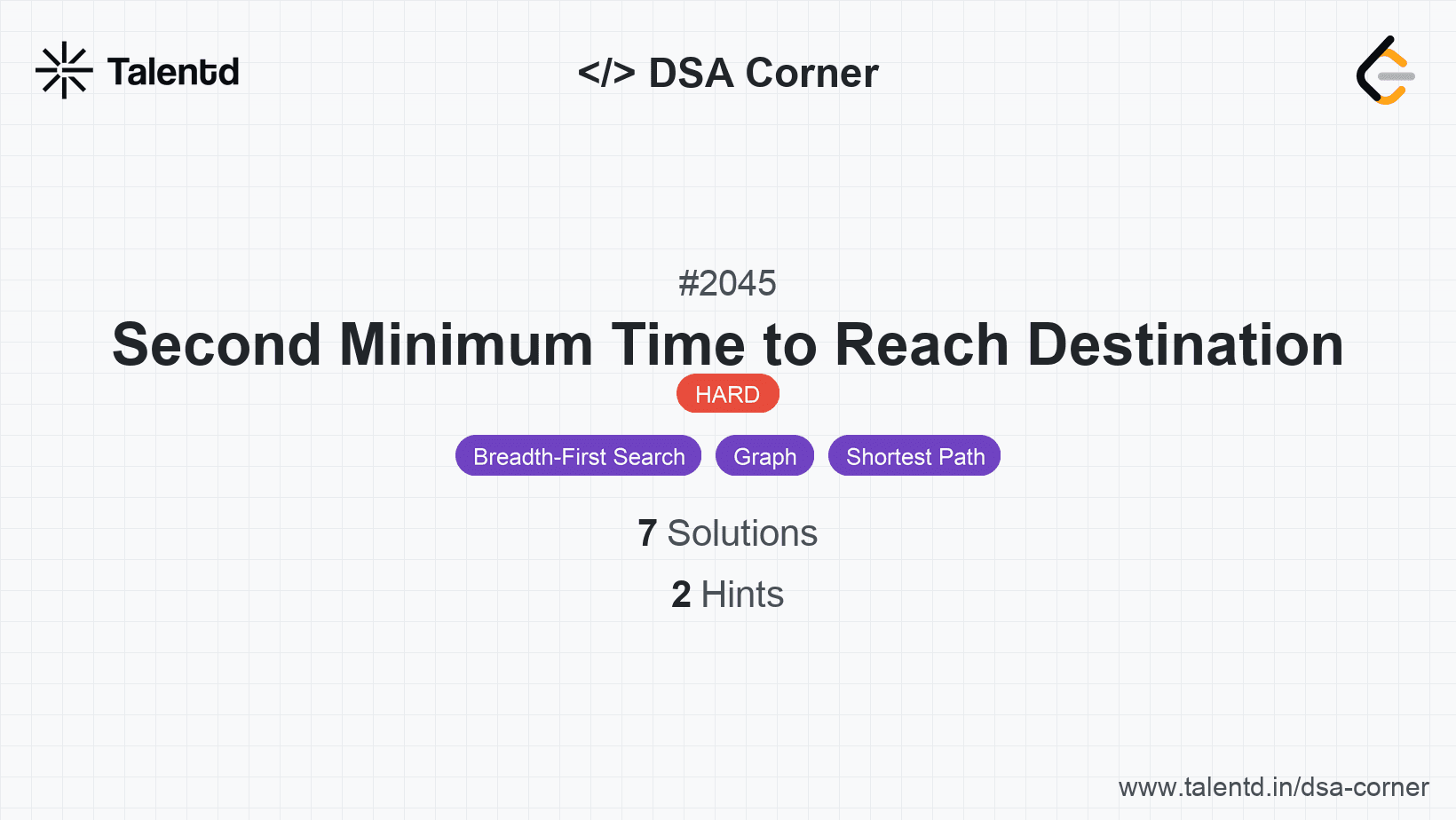 Problem visualization for Second Minimum Time to Reach Destination
