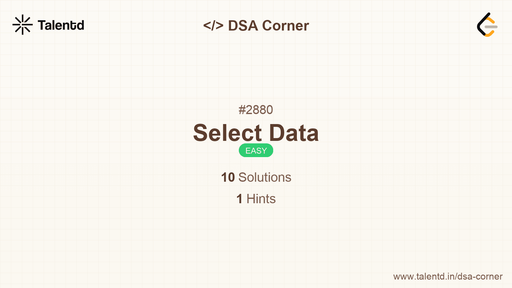 Problem visualization for Select Data