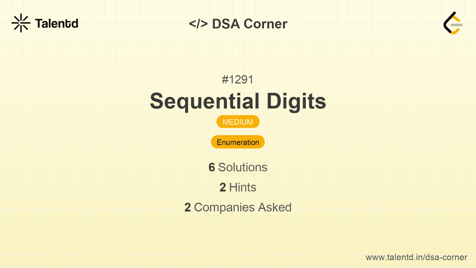 Problem visualization for Sequential Digits