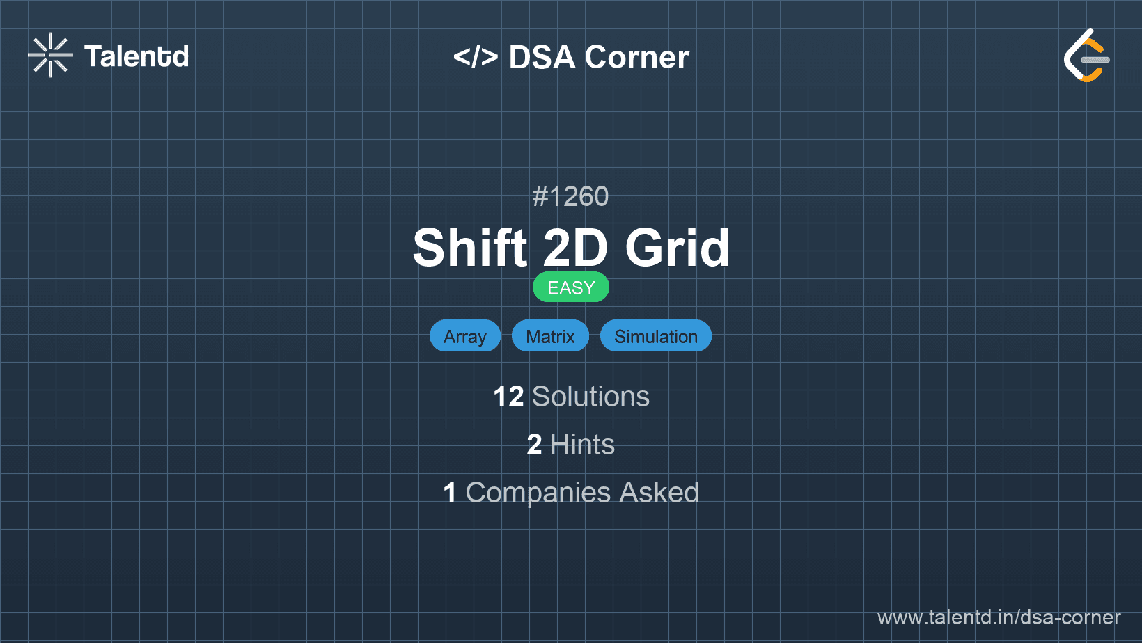 Problem visualization for Shift 2D Grid