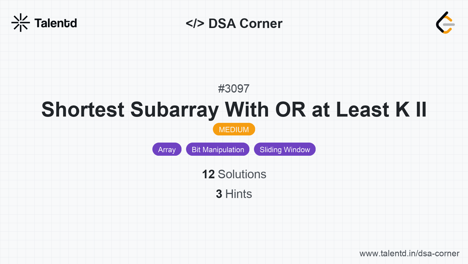 Problem visualization for Shortest Subarray With OR at Least K II
