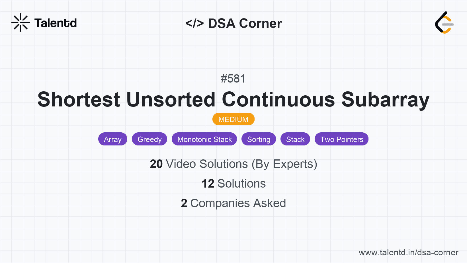 Problem visualization for Shortest Unsorted Continuous Subarray