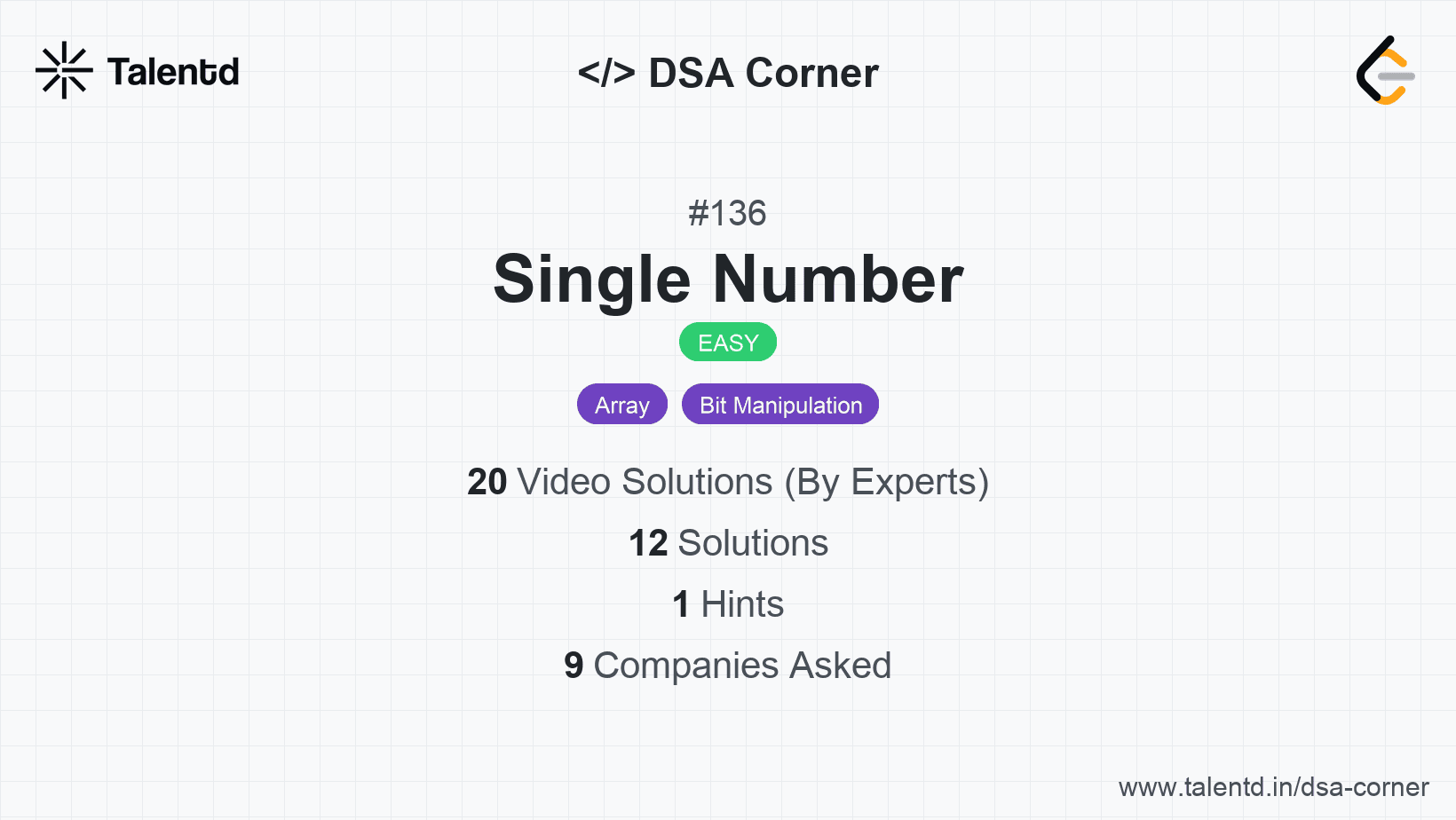 Problem visualization for Single Number