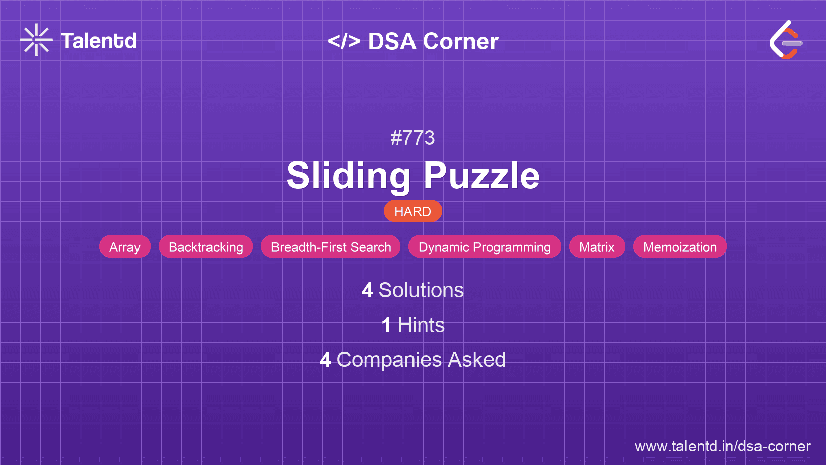 Problem visualization for Sliding Puzzle