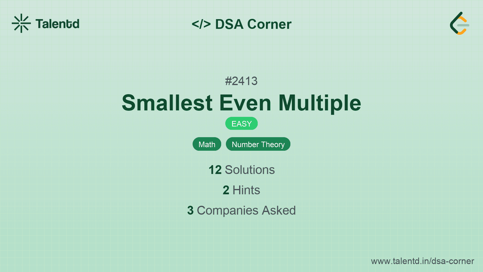 Problem visualization for Smallest Even Multiple
