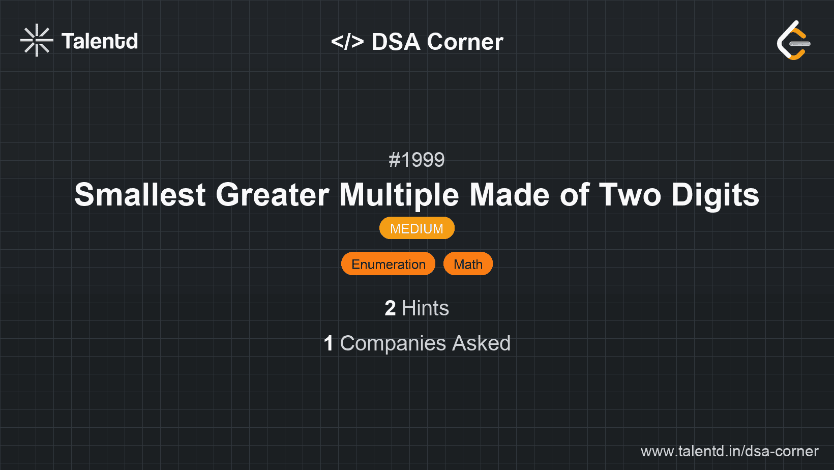 Problem visualization for Smallest Greater Multiple Made of Two Digits