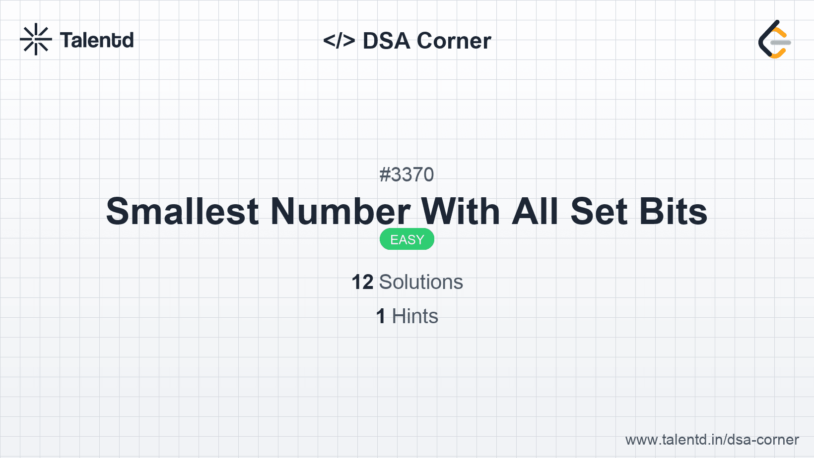 Problem visualization for Smallest Number With All Set Bits