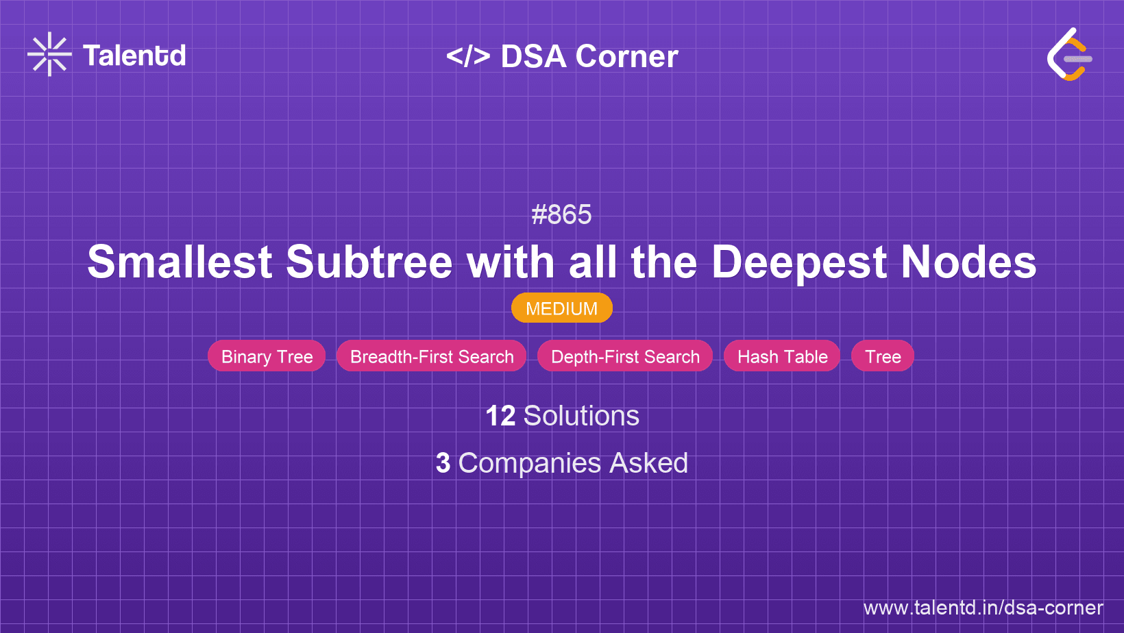 Problem visualization for Smallest Subtree with all the Deepest Nodes