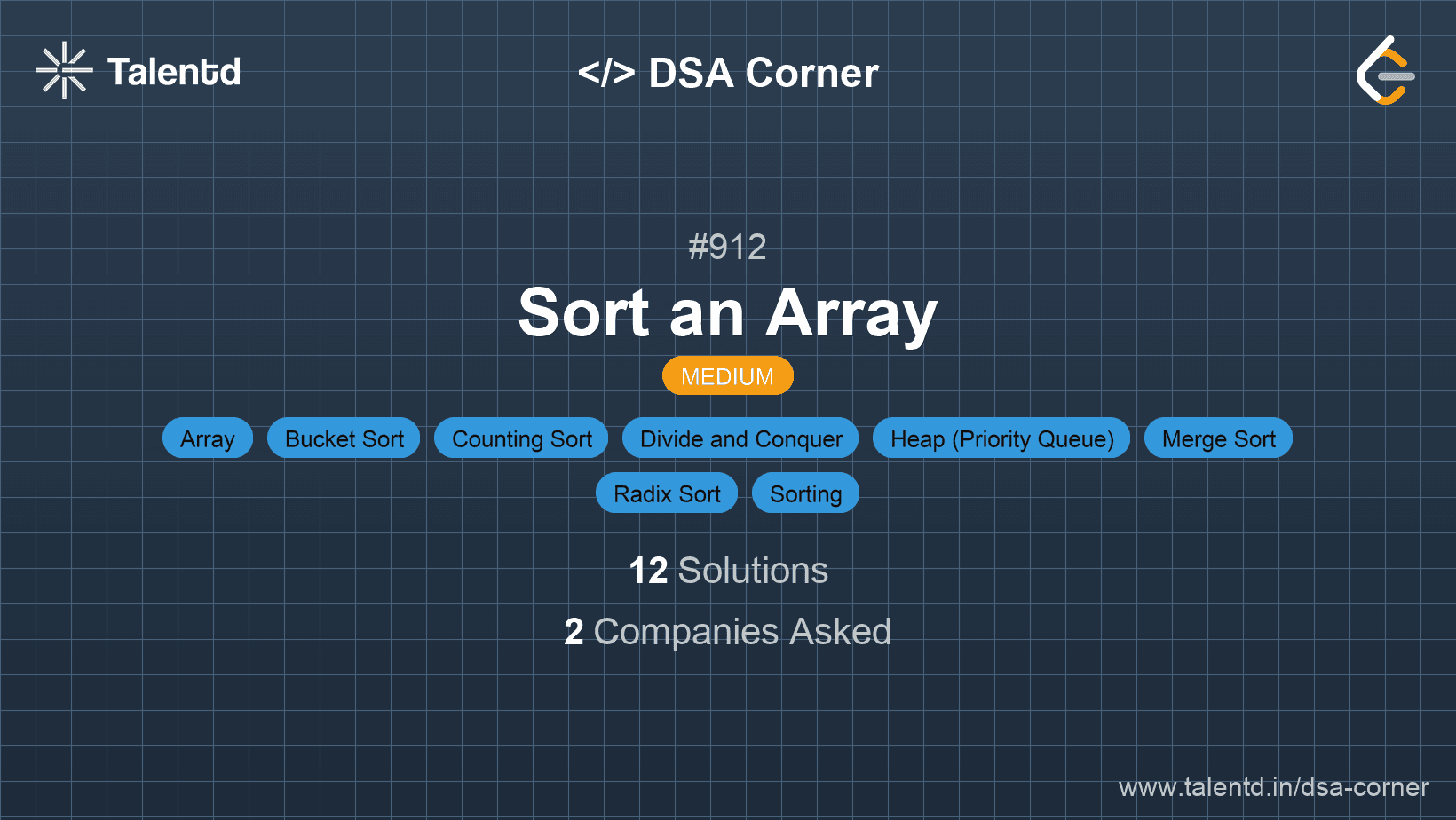 Problem visualization for Sort an Array