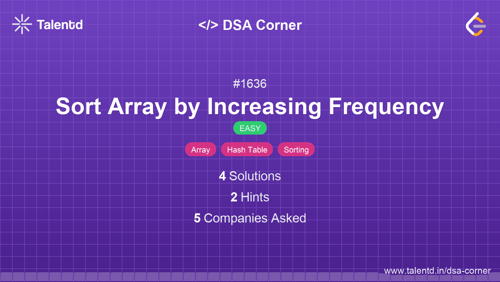 Problem visualization for Sort Array by Increasing Frequency
