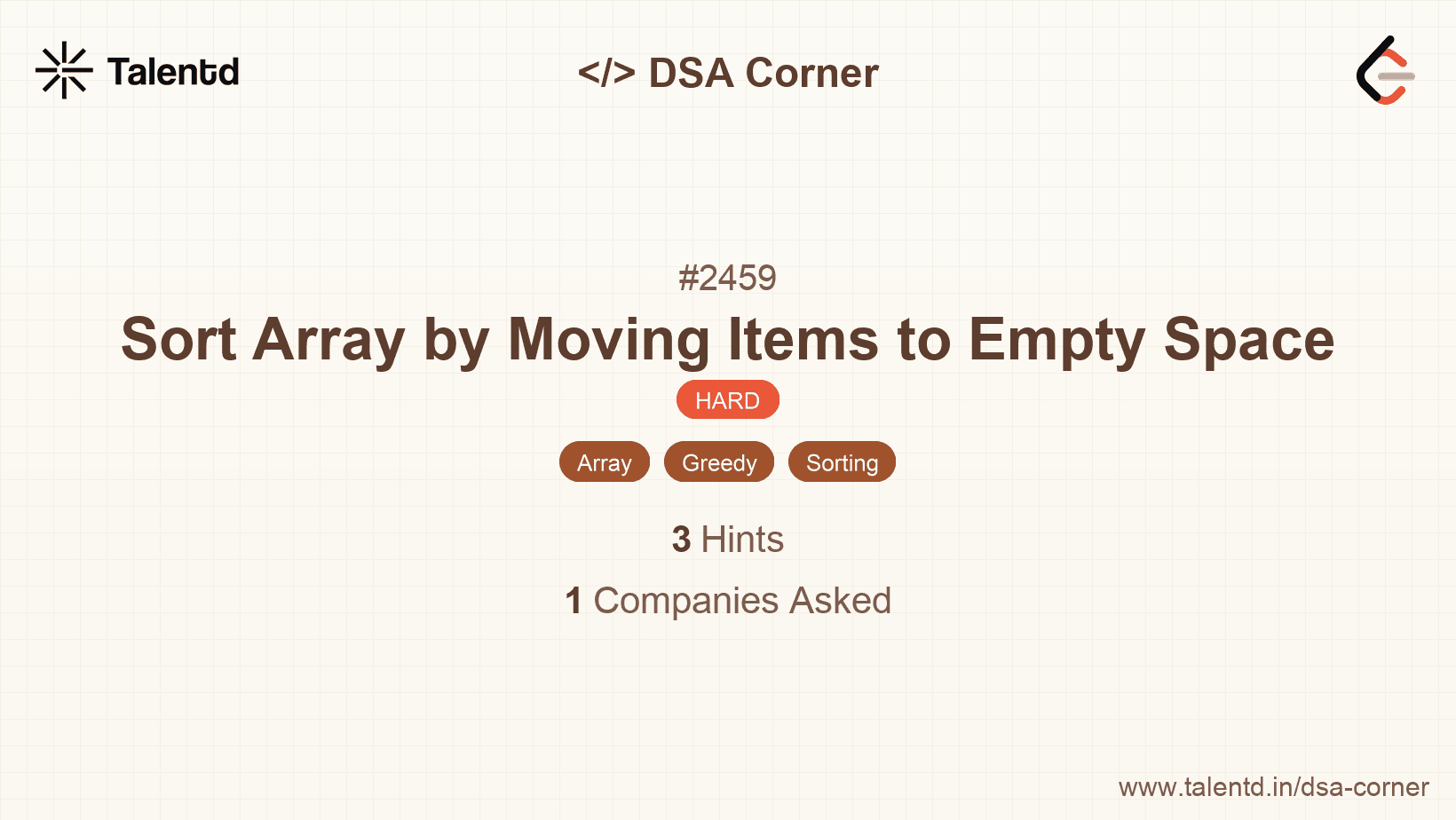 Problem visualization for Sort Array by Moving Items to Empty Space