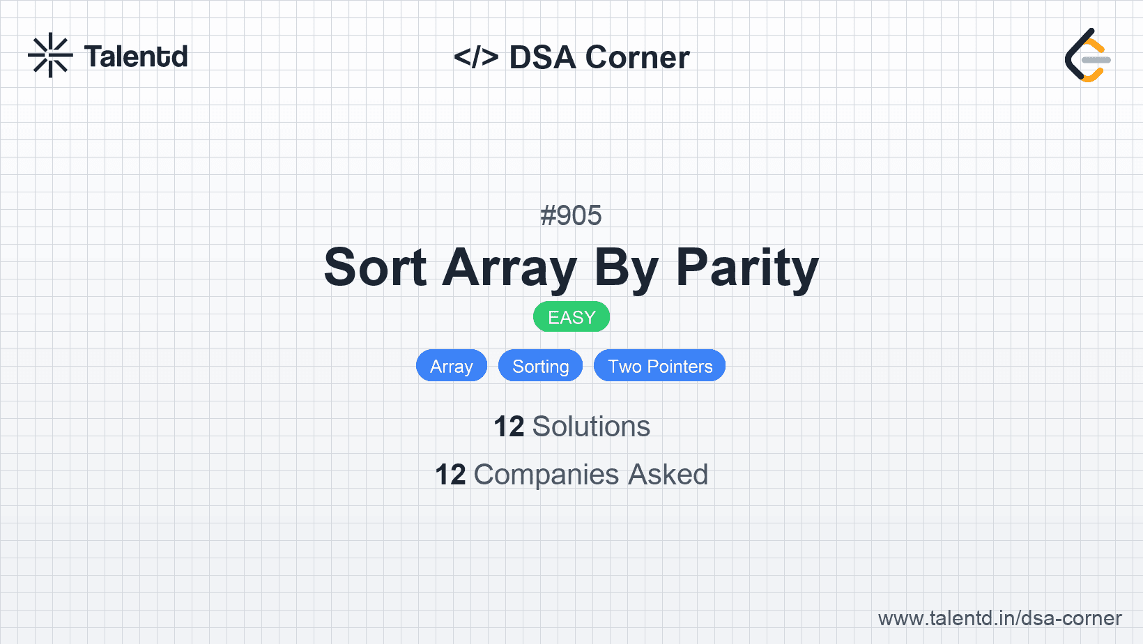 Problem visualization for Sort Array By Parity