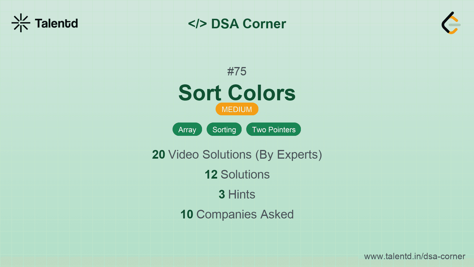 Problem visualization for Sort Colors
