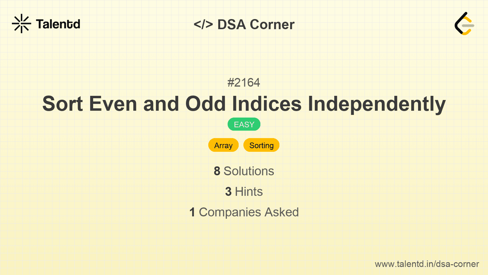 Problem visualization for Sort Even and Odd Indices Independently