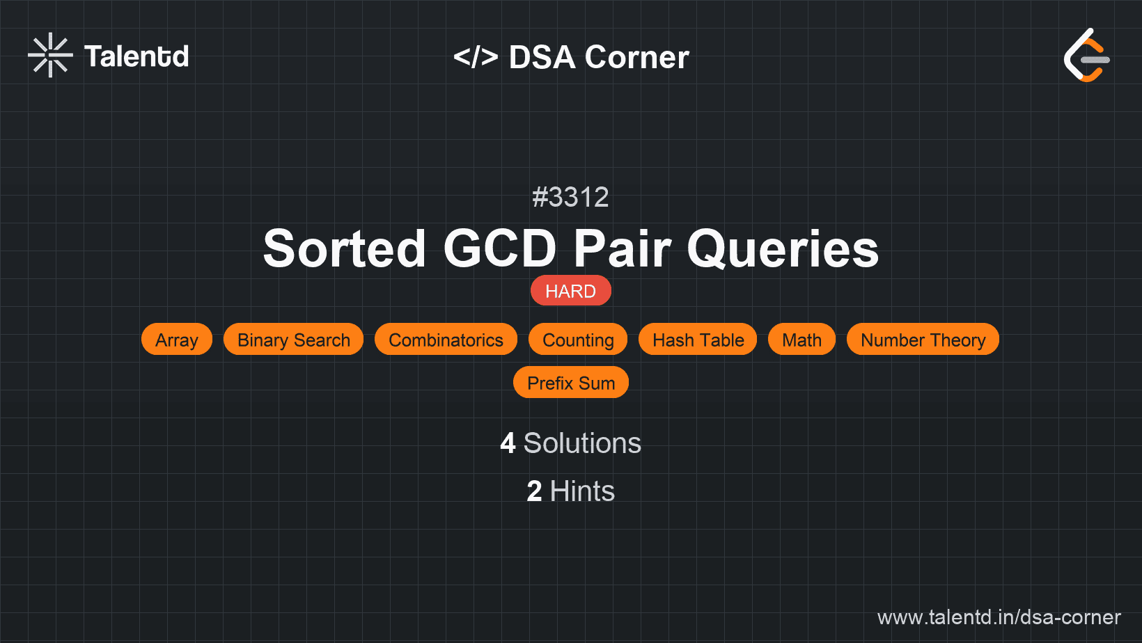 Problem visualization for Sorted GCD Pair Queries