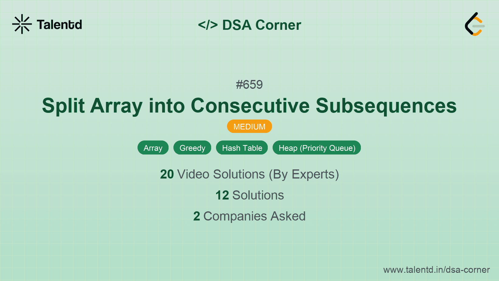 Problem visualization for Split Array into Consecutive Subsequences