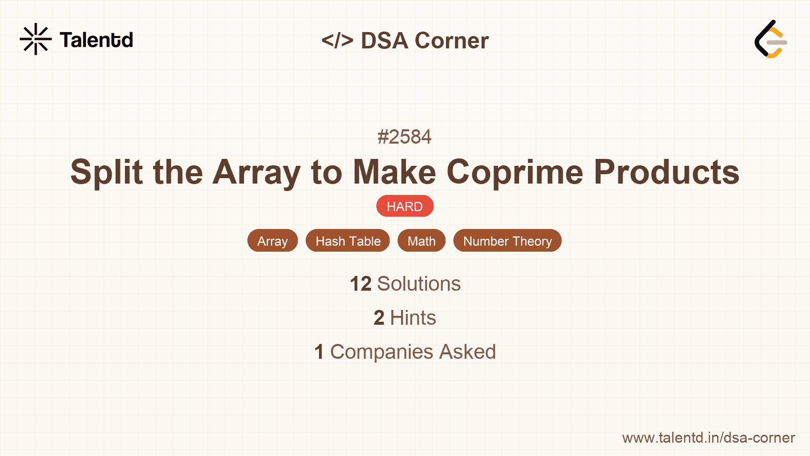 Problem visualization for Split the Array to Make Coprime Products
