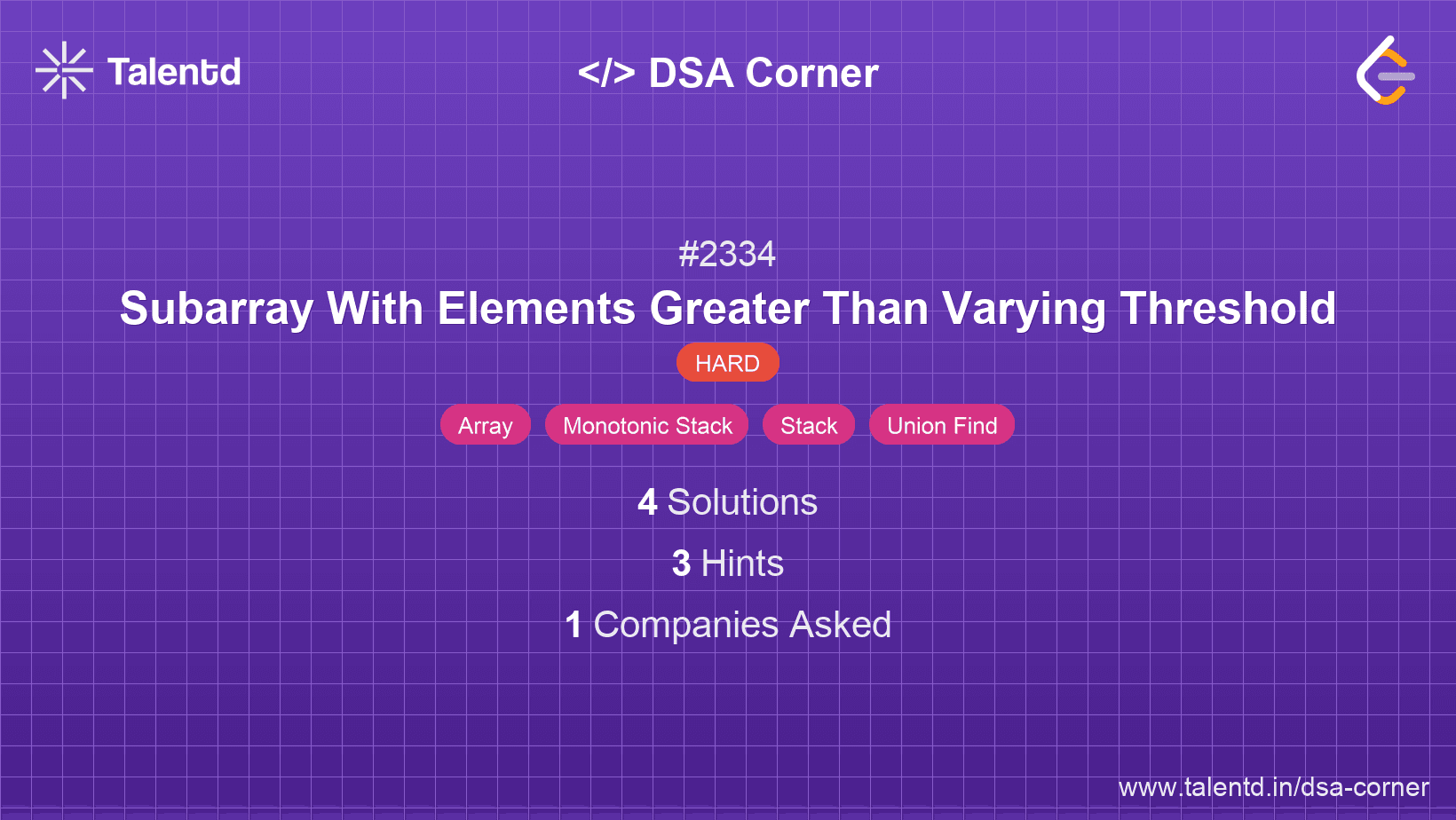 Problem visualization for Subarray With Elements Greater Than Varying Threshold