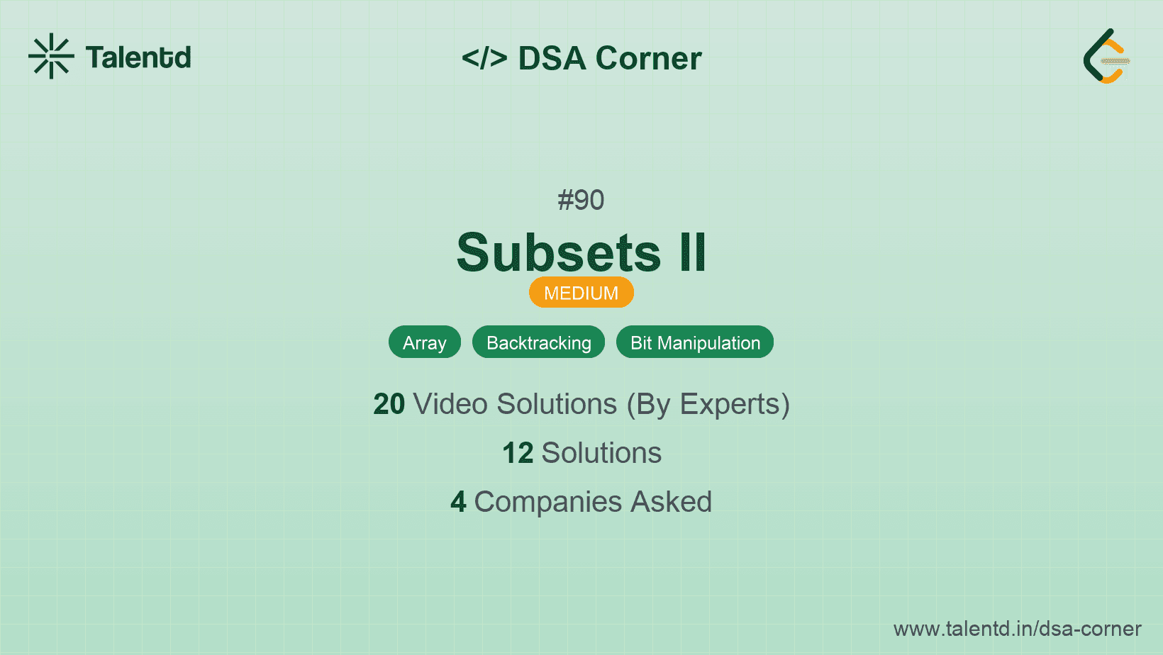 Problem visualization for Subsets II