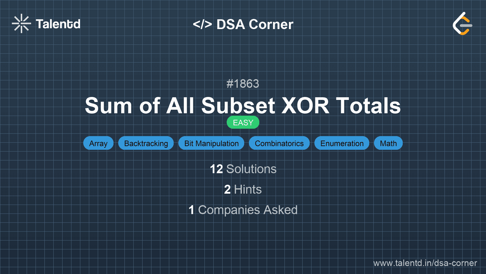 Problem visualization for Sum of All Subset XOR Totals