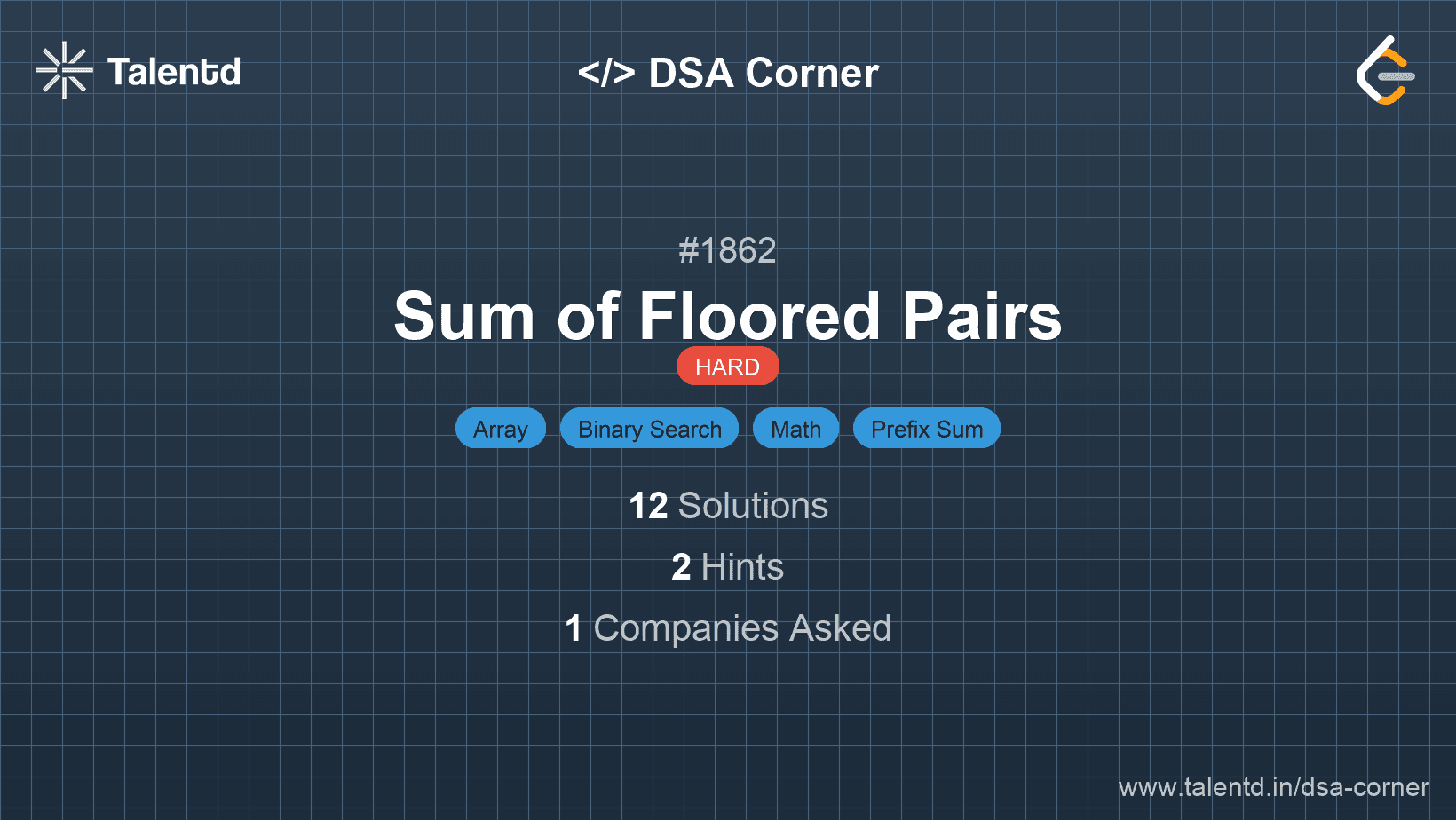 Problem visualization for Sum of Floored Pairs