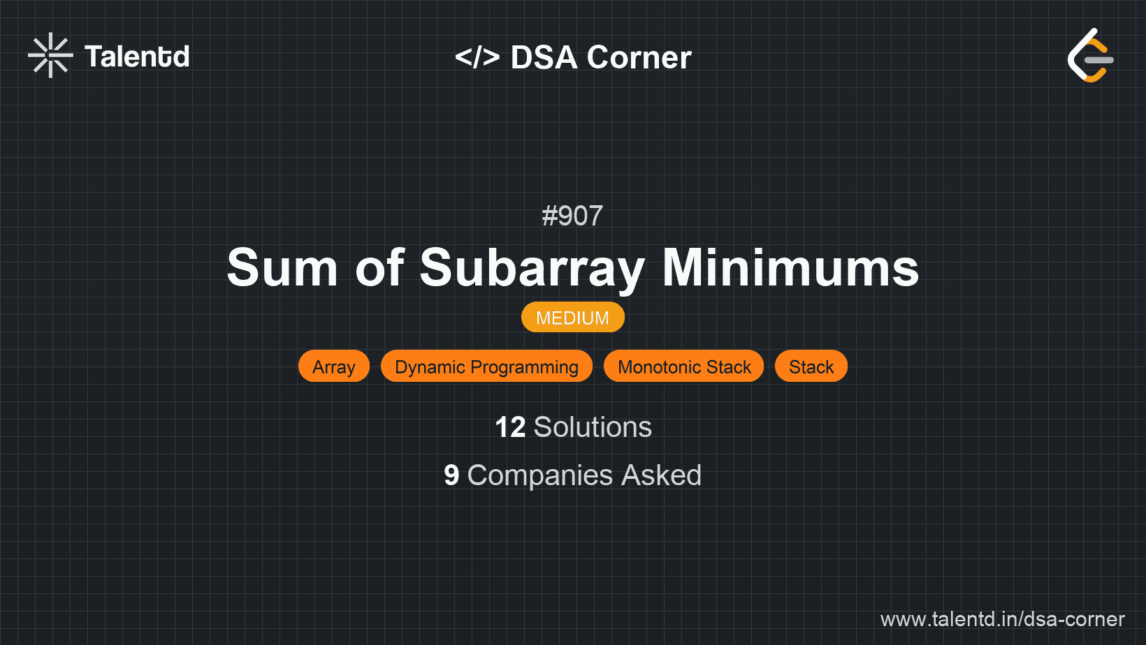 Problem visualization for Sum of Subarray Minimums